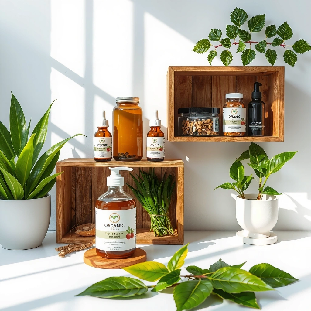 Natural organic products display